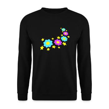 Beaucoup de fleurs colorées belle conception de motif décoratif - Sweat-shirt Unisexe - noir - Devant - Alina (178cm) & Michal (187cm)