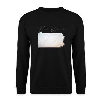Volleyball in the Pennsylvania State Map PA - Unisex Sweatshirt - black - Front - Alina (178cm) & Michal (187cm)