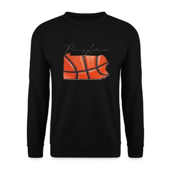 Basketball in Pennsylvania State Map PA - Unisex Sweatshirt - black - Front - Alina (178cm) & Michal (187cm)