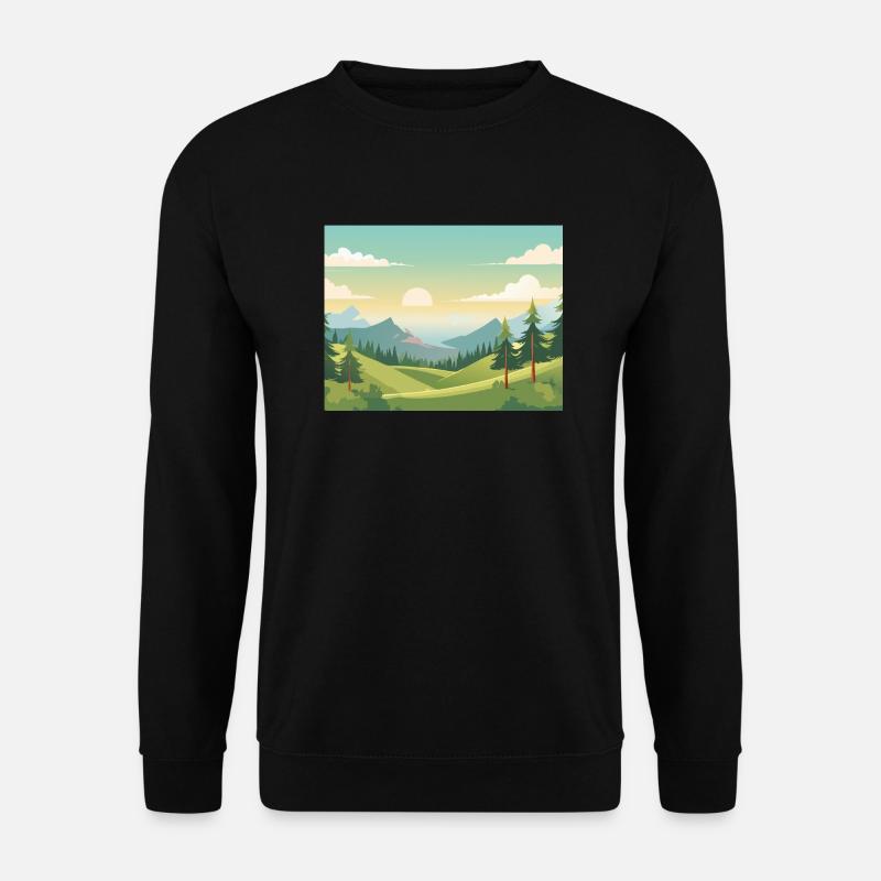 Berglandschaft - Unisex Pullover - Schwarz