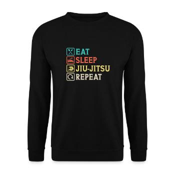 Eat Sleep Jiu-Jitsu Repeat Jiu jitsu - Sweat-shirt Unisexe - noir - Devant - Alina (178cm) & Michal (187cm)