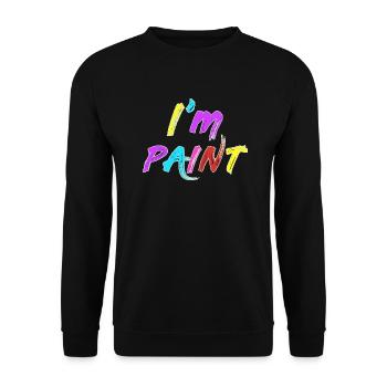 JE SUIS PEINTRE - J’adore peindre au doigt - Peintures au doigt - Sweat-shirt Unisexe - noir - Devant - Alina (178cm) & Michal (187cm)