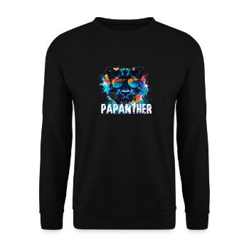 Panthère avec lunettes de soleil, illustration, graffiti - Sweat-shirt Unisexe - noir - Devant - Alina (178cm) & Michal (187cm)