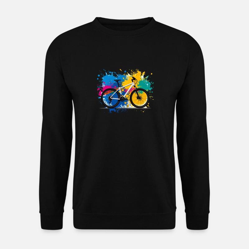 illustration,mountainbike,rennrad,graffiti,bunt - Unisex Pullover - Schwarz