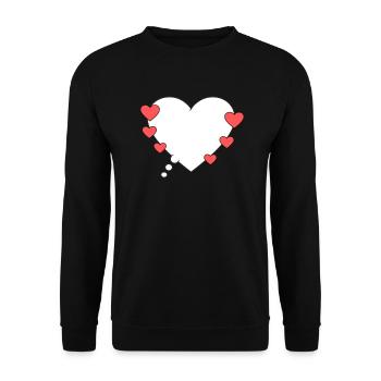 Thought bubble with hearts - Unisex Sweatshirt - black - Front - Alina (178cm) & Michal (187cm)
