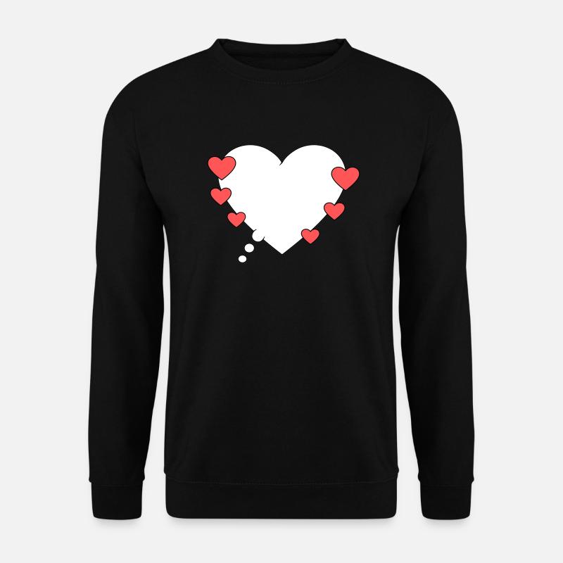 Denkblase mit Herzen - Unisex Pullover - Schwarz