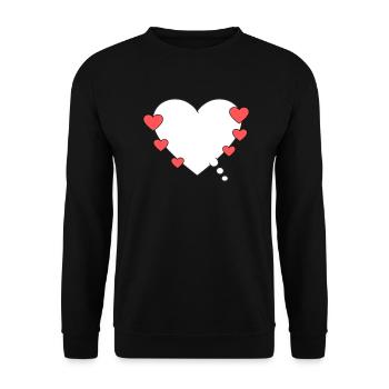 Thought bubble with heart - Unisex Sweatshirt - black - Front - Alina (178cm) & Michal (187cm)