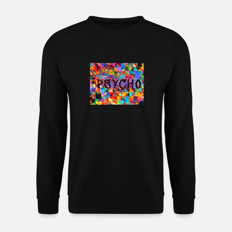 Pattern, Pop Art, Psycho, Psychedelic - Unisex Sweatshirt - black