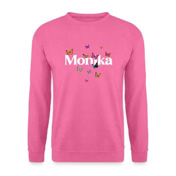 MONIKA - Schöner Mädchen Name mit Schmetterlingen - Unisex Pullover - Pink - Vorne