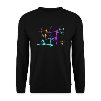 Prehistoric archers 3 - Unisex Sweatshirt - black - Front - Alina (178cm) & Michal (187cm)