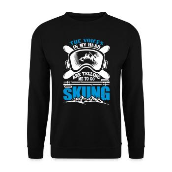 Funny Skier Snowboarding winter sport ski ar - Unisex Pullover - Schwarz - Vorne - Alina (178cm) & Michal (187cm)
