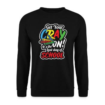 Lehrer Crayon Sommerferien - Unisex Pullover - Schwarz - Vorne - Alina (178cm) & Michal (187cm)