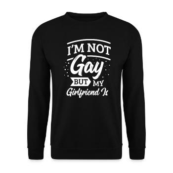 LGBT Gay Pride Lesbienne Je ne suis pas gay mais mon - Sweat-shirt Unisexe - noir - Devant - Alina (178cm) & Michal (187cm)
