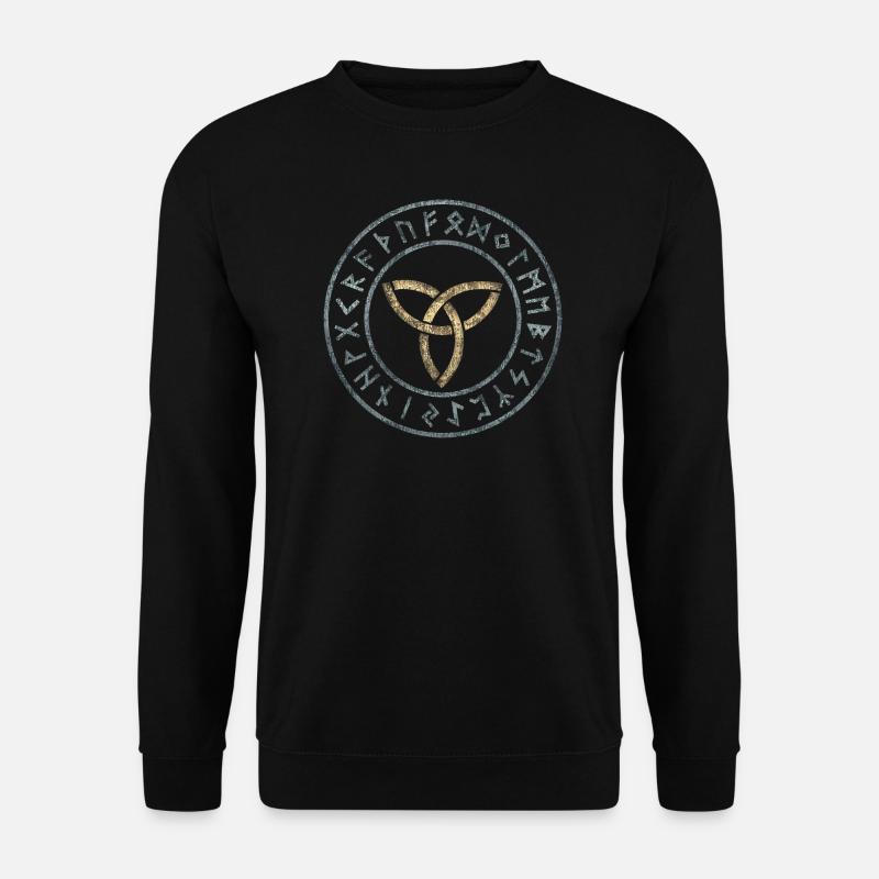 Runen Kreis mit Triquetra - Unisex Pullover - Schwarz