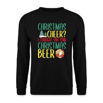 Christmas Cheer Beer Holiday Drinking Gift - Unisex Sweatshirt - black - Front - Alina (178cm) & Michal (187cm)