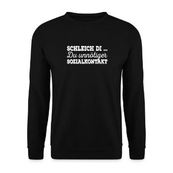 Schleich di du unnötiger Sozialkontakt Bayrisch - Unisex Pullover - Schwarz - Vorne - Alina (178cm) & Michal (187cm)