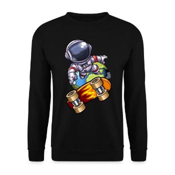 Astronaut Sk8er - Unisex Pullover - Schwarz - Vorne - Alina (178cm) & Michal (187cm)