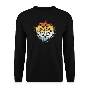 Occitania, Croix Occitanie, Cadeau Sud - Unisex Sweatshirt - black - Front - Alina (178cm) & Michal (187cm)