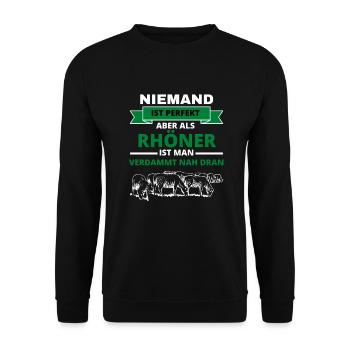 Rhön Hessen hessen Rhöner Rhönschaf Sprüche - Unisex Pullover - Schwarz - Vorne - Alina (178cm) & Michal (187cm)