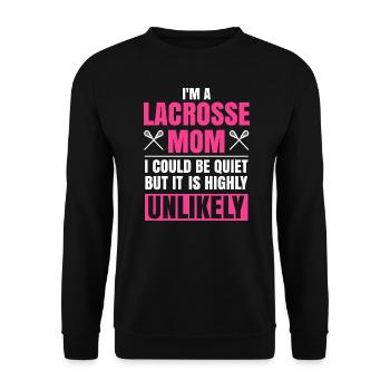 I'm A Lacrosse Mom Funny Muttertag Lacrosse - Unisex Pullover - Schwarz - Vorne - Alina (178cm) & Michal (187cm)