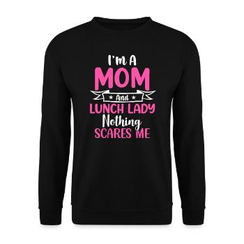 Womens I'm A Mom And A Lunch Lady Nothing Scares - Unisex Sweatshirt - black - Front - Alina (178cm) & Michal (187cm)