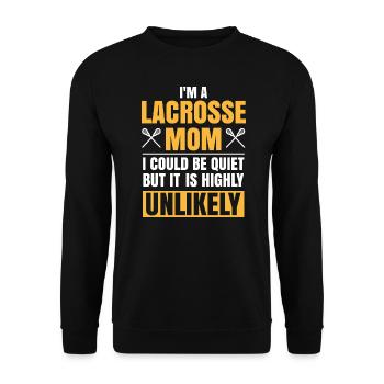 I'm A Lacrosse Mom Funny Muttertag Lacrosse - Unisex Pullover - Schwarz - Vorne - Alina (178cm) & Michal (187cm)