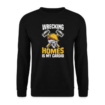 Wrecking Homes is my Cardio Construction DIY - Unisex Sweatshirt - black - Front - Alina (178cm) & Michal (187cm)