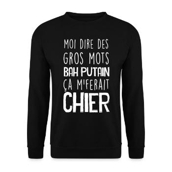 Gros mots humour Homme Femme Idée Cadeau - Sweat-shirt Unisexe - noir - Devant - Alina (178cm) & Michal (187cm)