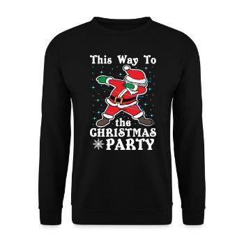 This Way To the Christmas Party - Unisex Sweatshirt - black - Front - Alina (178cm) & Michal (187cm)