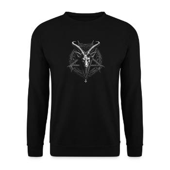 Black Coven - Hornkraft - Unisex Pullover - Schwarz - Vorne - Alina (178cm) & Michal (187cm)