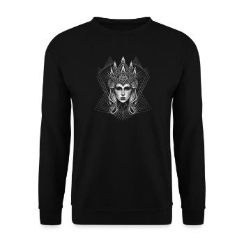 Black Coven - Schattenkrone - Unisex Pullover - Schwarz - Vorne - Alina (178cm) & Michal (187cm)