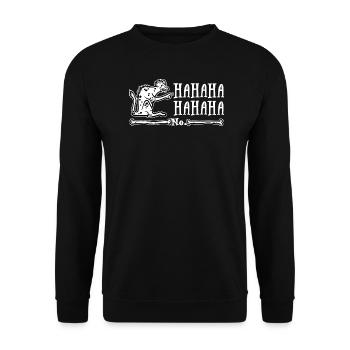 Lachende Hyäne - Unisex Pullover - Schwarz - Vorne - Alina (178cm) & Michal (187cm)