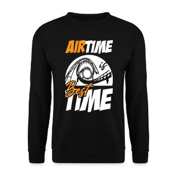Airtime Is Best Time Roller Coaster - Unisex Sweatshirt - black - Front - Alina (178cm) & Michal (187cm)