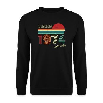 Legend 1974 Birthday Shirt Gift Anniversary - Unisex Sweatshirt - black - Front - Alina (178cm) & Michal (187cm)