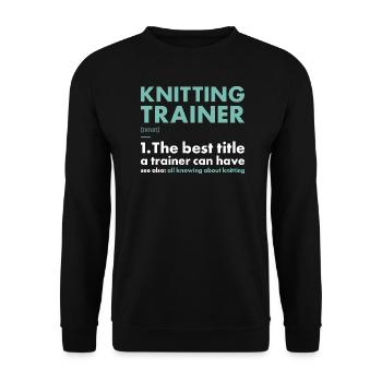 Knitter Trainer Definition Knitting - Unisex Sweatshirt - black - Front - Alina (178cm) & Michal (187cm)
