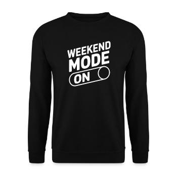 Weekend Mode On - Unisex Pullover - Schwarz - Vorne - Alina (178cm) & Michal (187cm)