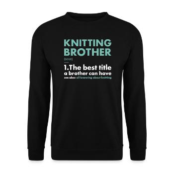 Knitter Brother Definition Knitting - Unisex Sweatshirt - black - Front - Alina (178cm) & Michal (187cm)