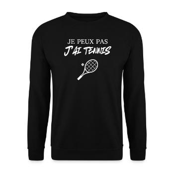 je peux pas j'ai tennis - Sweat-shirt Unisexe - noir - Devant - Alina (178cm) & Michal (187cm)
