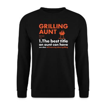 Griller Aunt Definition Grilling - Unisex Sweatshirt - black - Front - Alina (178cm) & Michal (187cm)