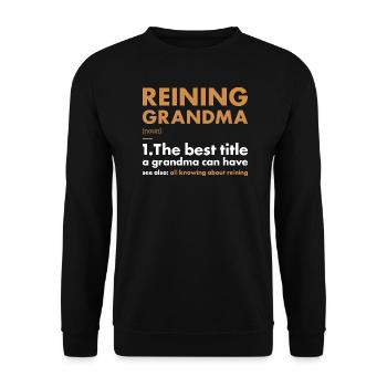 Pure Grandma Definition Reining - Unisex Sweatshirt - black - Front - Alina (178cm) & Michal (187cm)