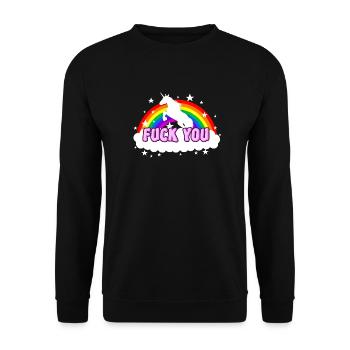 Unicorn fuck you - Unisex Sweatshirt - black - Front - Alina (178cm) & Michal (187cm)