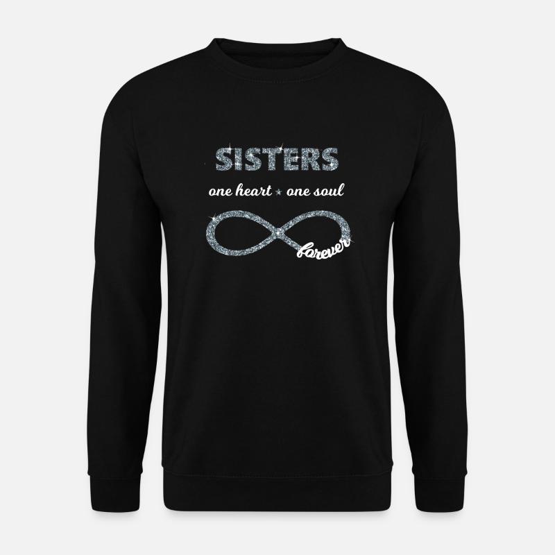 Sisters one heart one soul, Infinity Glitzer 8 BFF - Unisex Pullover - Schwarz