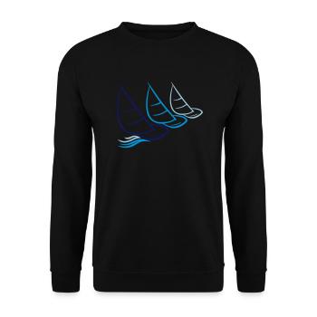équipe club 3 hobby marins marins vagues bateau à voile - Sweat-shirt Unisexe - noir - Devant - Alina (178cm) & Michal (187cm)