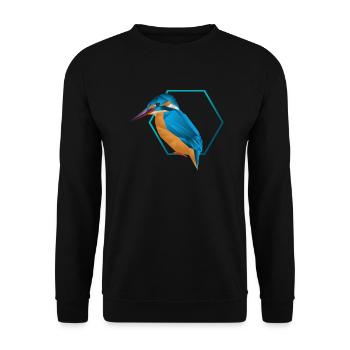 Low poly kingfisher / bird - Unisex Sweatshirt - black - Front - Alina (178cm) & Michal (187cm)