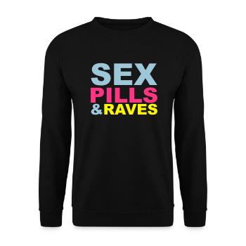 Sex Pills Raves - Unisex Pullover - Schwarz - Vorne - Alina (178cm) & Michal (187cm)