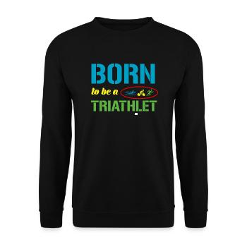 Triathlon - Unisex Sweatshirt - black - Front - Alina (178cm) & Michal (187cm)