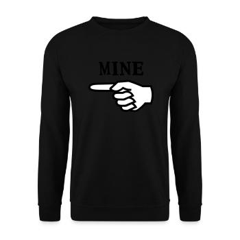 Mine - Hand, Finger pointing - Unisex Sweatshirt - black - Front - Alina (178cm) & Michal (187cm)