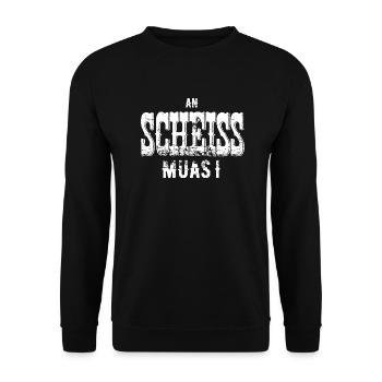 An Scheiss muas i - weiße Edition - Unisex Pullover - Schwarz - Vorne - Alina (178cm) & Michal (187cm)
