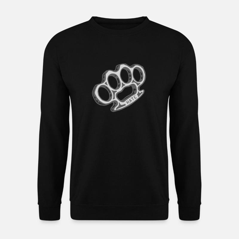 brass knuckles weapon hate hate - Unisex Sweatshirt - black
