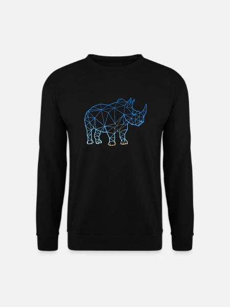 Rhinozeros im Polygon Stil - Unisex Pullover - Schwarz